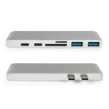 Multiport USB-C na 2x USB, 2x USB-C, Czytnik kart