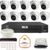 Zestaw monitoringu IP BCS Line 10x Kamera BCS-L-EIP14FSR3-AI1 Rejestrator z dyskiem 1TB