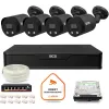 Zestaw monitoringu IP BCS Point 4x Kamera BCS-P-TIP28FWR3L2-Ai2-G Rejestrator z dyskiem 1TB