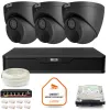 Zestaw monitoringu IP BCS Point 3x Kamera BCS-P-EIP28FWR3-Ai2-G Rejestrator z dyskiem 1TB