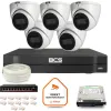 Zestaw monitoringu IP BCS Line 5x Kamera BCS-L-EIP14FSR3-AI1 Rejestrator z dyskiem 1TB