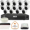 Zestaw monitoringu IP BCS Line 14x Kamera BCS-L-EIP14FSR3-AI1 Rejestrator z dyskiem 1TB