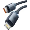 KABEL USB-C / Lightning iPhone Baseus Crystal CAJY000301 2m 20W PD QC CZARNY W OPLOCIE PREMIUM