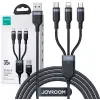 Kabel 3w1 USB-A / USB-C micro-USB Lightning Joyroom S-1T3018A18 120cm 2.4A w oplocie czarny
