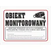 Tabliczka PCV Obiekt Monitorowany z RODO