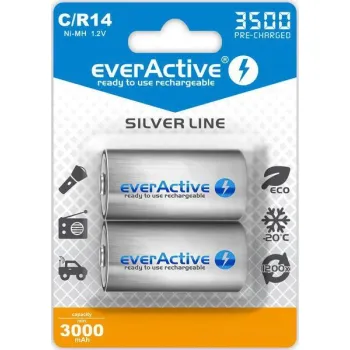 Akumulatorki C / R14 everActive Ni-MH Ni-MH 3500 mAh ready to use Silver line (box 2 szt)