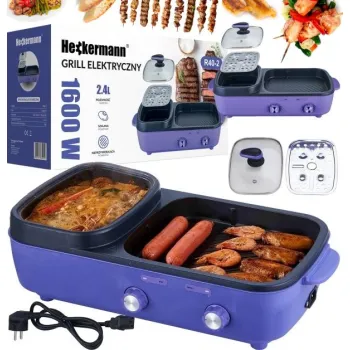 Wielofunkcyjna kuchenka elektryczna z grillem 2w1 1600W Heckermann® R40-2