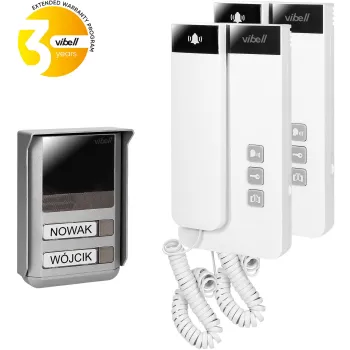Domofon dwurodzinny 2-żyłowy Vibell (Orno) OR-DOM-SL-924