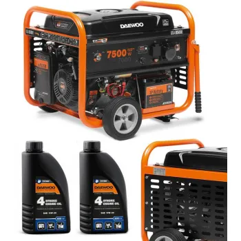 ZESTAW AGREGAT PRĄDOTWÓRCZY DAEWOO GDA 8500E 7.5kW + 2x GENERATOR OIL SAE 10W-30 DWO 600