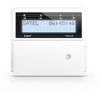 SATEL Manipulator LCD z czytnikiem kart zbliżeniowych 125 kHz (białe podświetlenie, biała obudowa) ACCO-KLCDR-W