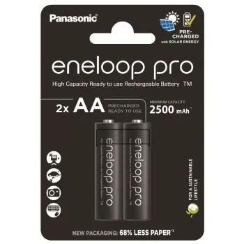 Akumulatorki R6 / AA Panasonic Eneloop PRO 2500mAh Ni-MH BK-3HCDE/2BE (blister 2 szt.)