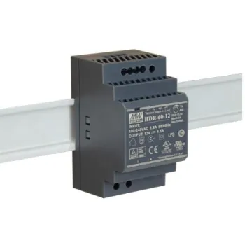 ZASILACZ IMPULSOWY NA SZYNĘ DIN MEAN WELL HDR-60-12 12V/60W/4.5A