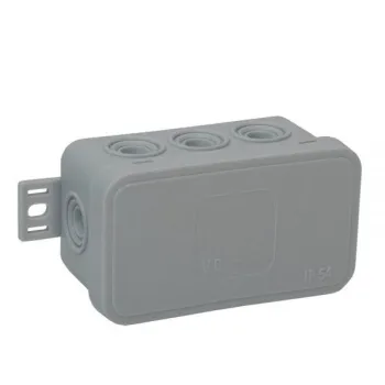 Puszka natynkowa pusta 8 wlotów VIPLAST V8 klik SZARA IP54 80x45x41mm 038-03