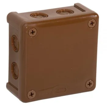 Puszka natynkowa pusta 8 wlotów VIPLAST VP-42 BRĄZOWA IP55 98x98x42mm 042-02