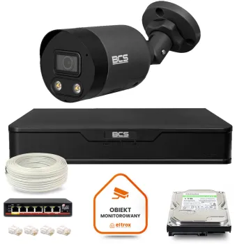 Zestaw monitoringu IP BCS Point 1x Kamera BCS-P-TIP28FWR3L2-Ai2-G Rejestrator z dyskiem 1TB