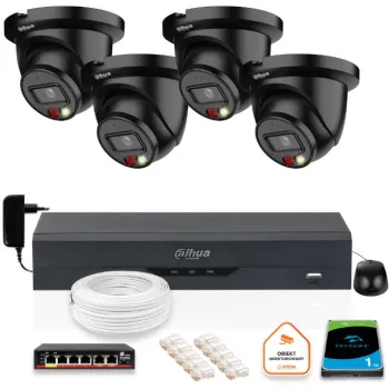ZESTAW 4 Kamery IP Dahua 5mpx IPC-HDW2549TM-S-IL-0280B-BLACK + DYSK 1TB