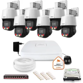 Zestaw monitoringu IP Dahua 6 kamer obrotowych 4MPx dysk 1TB