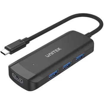 Unitek Aktywny hub USB-C 3*USB-A 3.1, HDMI 4K@30Hz