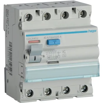Wyłącznik różnicowoprądowy 3P+N 40A 30mA 6kA AC HAGER CDC440J