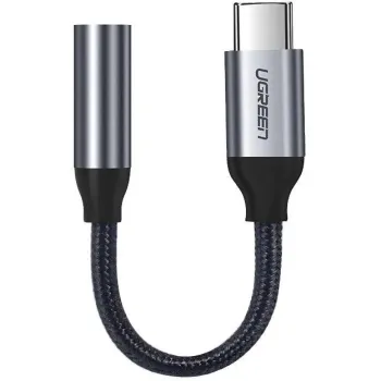 Ugreen przejściówka do słuchawek z 3,5 mm mini jack na USB Typ C 10 cm szary