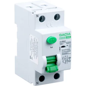 Wyłącznik różnicowoprądowy 6kA 2P 25A 30mA typ: AC GACIA PR8NM 2P 25A 30MA AC