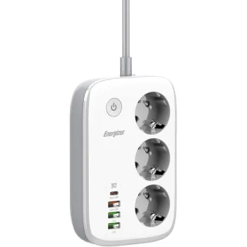 LISTWA ZASILAJĄCA SMART Energizer Z Wi-Fi I APP 3x SCHUKO 3x USB-A 1x USB-C 2500W 10A KABEL 2M
