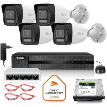Zestaw monitoringu Hilook 4 kamery IP IPCAM-B8-30DL z dyskiem 1TB