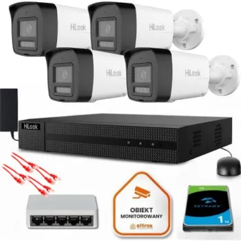 Zestaw do monitoringu Hilook 4 kamery IP IPCAM-B8-30DL/A