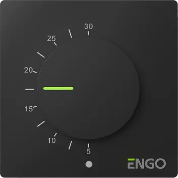 ENGO Controls ESIMPLE-230B - Regulator temperatury, 230V, czarny, dobowy, natynkowy z pokrętłem