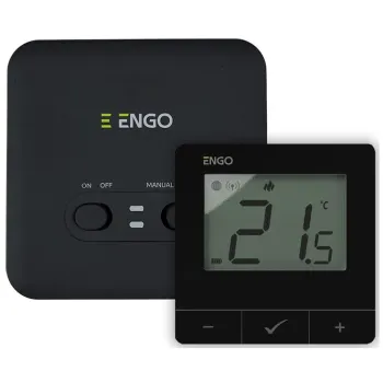 ENGO Controls E20i-B - Regulator temperatury, bezprzewodowy, bateryjny, Wi-Fi, Internetowy, czarny, 868MHz