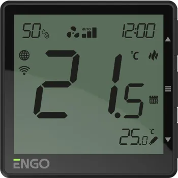 ENGO Controls EFAN-230B - Regulator klimakonwektorów, 230V, czarny, Internetowy, podtynkowy , Wi-Fi