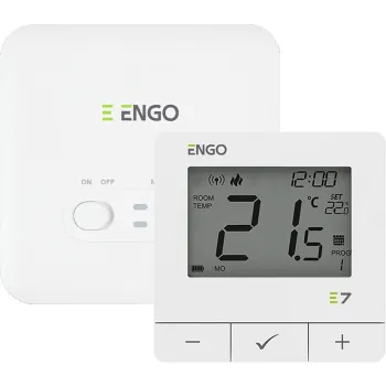 ENGO Controls E7-RFW - Programowany, bezprzewodowy regulator temperatury, biały