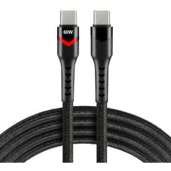 KABEL USB-C / USB-C RGB LED everActive CBB-1PDR 100cm 3A