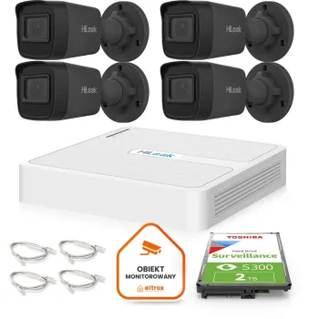 Zestaw do monitoringu Hilook 4 kamery IP IPCAM-B4-P Black 2K+