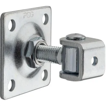 Zawias PSG 61.018.01 z szyldem 80x80x3mm - gwint M16 (regulowany, ucho ocynkowane)
