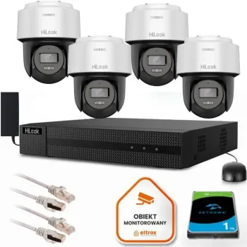 Zestaw monitoringu Hilook 4 kamery IP PTZ 2MP PTZ-N2MP-P 2.8mm