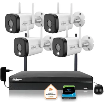 Zestaw monitoringu IP Dahua 4 Kamery WI-FI 3MPx aktywne odtraszanie LED IR do 30m