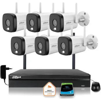 Zestaw monitoringu IP Dahua 6 Kamer WI-FI 3MPx aktywne odtraszanie LED IR do 30m