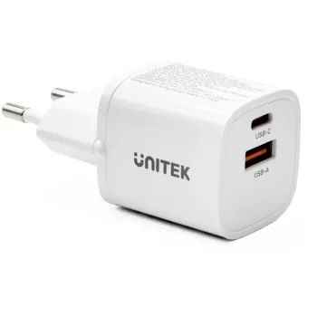 Unitek Ładowarka sieciowa 1x USB-A 1x USB-C QC PC 3.0 33W biała