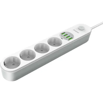LISTWA ZASILAJĄCA Z WYŁĄCZNIKIEM Energizer 4x SCHUKO 4x USB-A 2500W 10A KABEL 2M