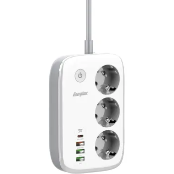 LISTWA ZASILAJĄCA SMART Energizer Z Wi-Fi I APP 3x SCHUKO 3x USB-A 1x USB-C 2500W 10A KABEL 2M
