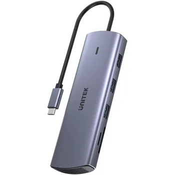 Unitek Hub 9w1 USB C Gigabit Ethernet HDMI VGA 3x USB A czytnik kart PD 100W