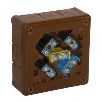 Puszka natynkowa z zaciskami 12 wlotów VIPLAST VP-51 BRĄZOWA IP55 118x118x46mm 051-52