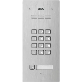 ACO COMO-PRO-CODE-A1 Panel domofonowy COMO-PRO-CODE-A1, audio, 1 przycisk dzwonienia, zamek szyfrowy, czytnik breloków zbliżeniowych, podtynkowy, stal