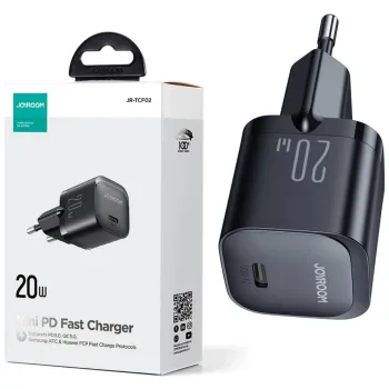 Mini ładowarka sieciowa Joyroom JR-TCF02 20W PD 3.0 QC 3.0 1x USB-C czarna