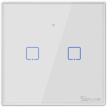 Dotykowy włącznik światła Sonoff WiFi + RF 433 T2 EU TX (2-kanałowy)