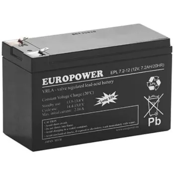 Akumulator AGM EUROPOWER serii EPL 12V 7,2Ah T1 (Żywotność 15 lat)