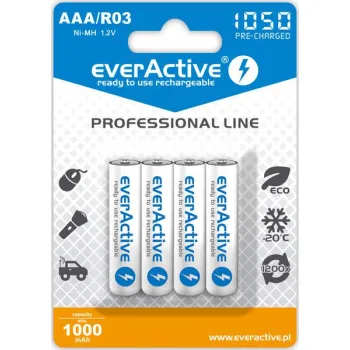 Akumulatorki AAA / R03 everActive Ni-MH 1050 mAh (box 4 szt)