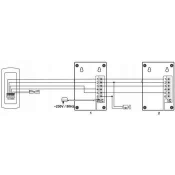 DOMOFON ''EURA'' ADP-51A3 ''DIFESA'' - 1-rodzinny, 2 unifony, interkom, biały