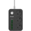 LISTWA ZASILAJĄCA Z WYŁĄCZNIKIEM Energizer 3x SCHUKO 6x USB-A 2500W 10A KABEL 2M
